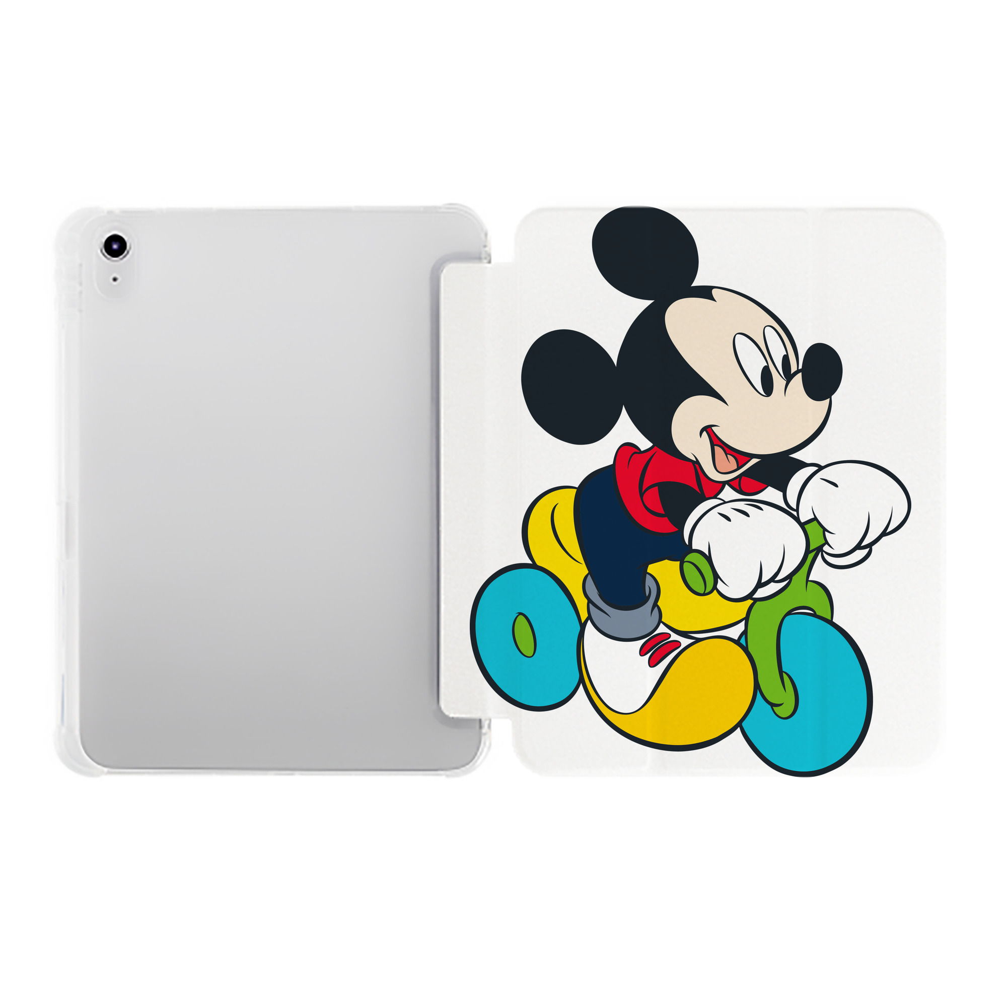 （画像用） ミッキーマウス Mickey Mouse IPad ケース ペン収納付き 三つ折りスタンド PUレザー×シリコン 対応機種9.5/10.5/10.9インチ